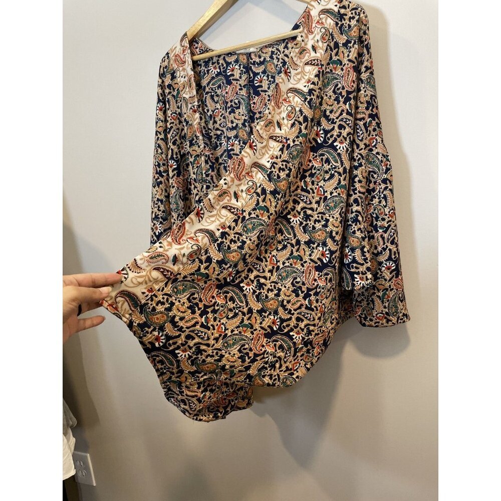 Entro‎ Open Front Paisley Print SZ S Kimono Multicolor Lightweight Boho Festival - Picture 6 of 8